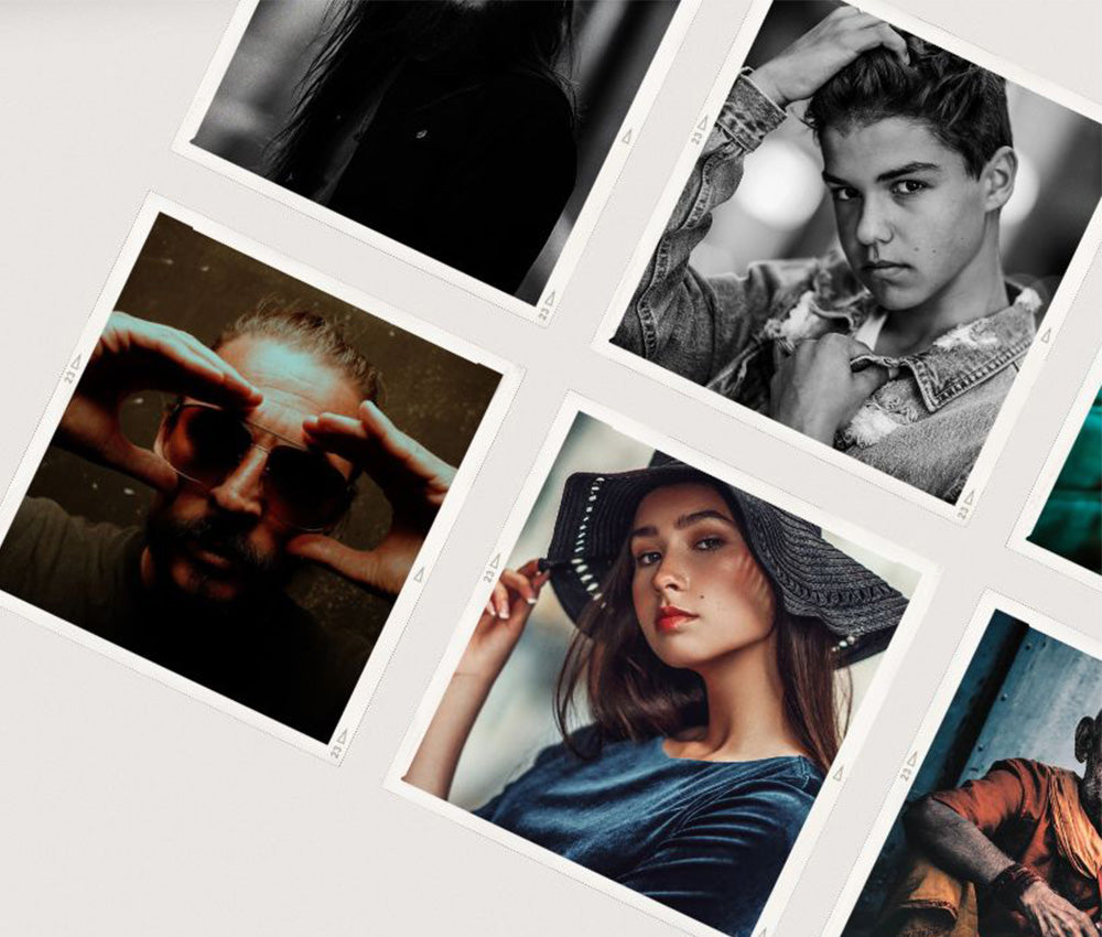 collage of professional portrait photography samples for personal branding and model portfolios - Fresh Mode Photography